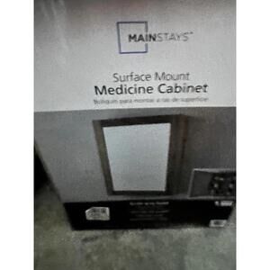 Rustic gray medicine cabinet surface mount
